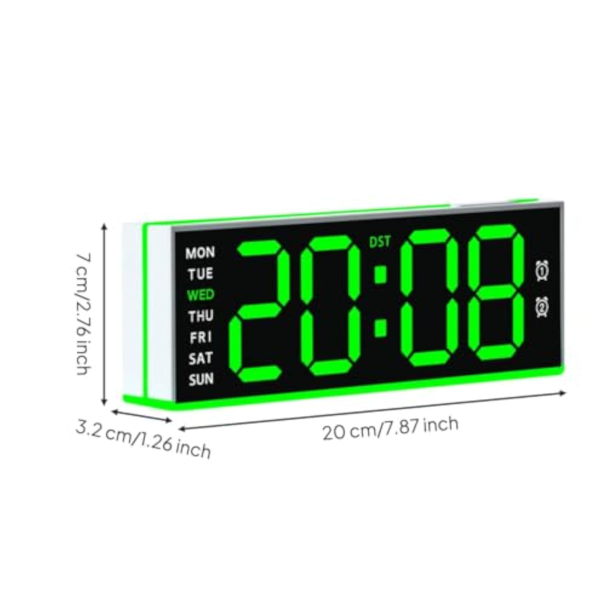Large Numbers Digital Clock with Edge Lighting, Easy-to-Read Alarm Clock